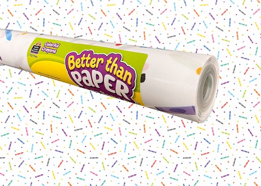 [32456 TCR] Better Than Paper Bulletin Board Roll, Colorful Crayons, 4-Pack