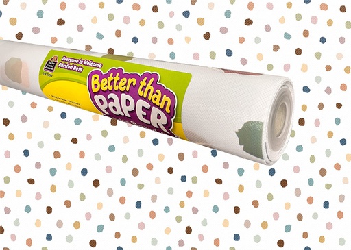[32458 TCR] Teacher Created Resources® Better Than Paper Bulletin Board Roll, Everyone is Welcome Painted Dots, 4-Pack, Reusable Bulletin Board Backdrop