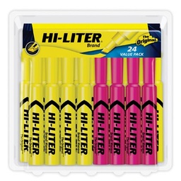 [98189 AVE] 4 Pink 20 Yellow Fluorescent Hi-Liters