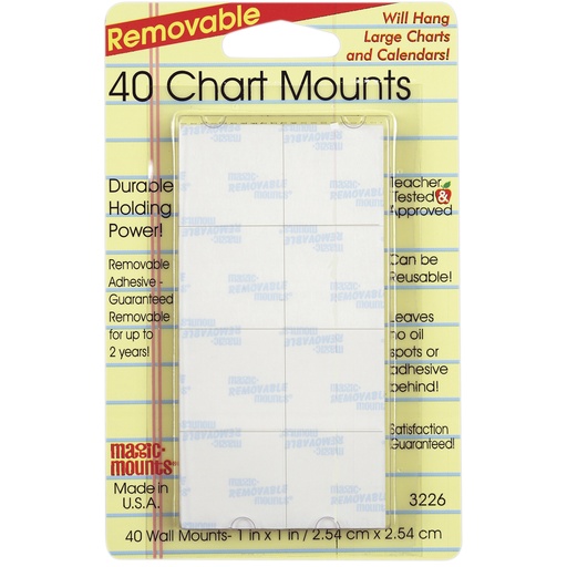 [3226 MIL] MILAN® 40ct 1" Removable Chart Mounts Pack