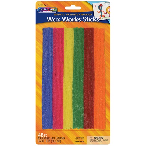 [AC4171 PAC] 48ct Hot Colors Wax Works Sticks