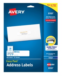 [8161 AVE] Avery Easy Peel Address Labels with SureFeed 1&quot; x 4&quot;
