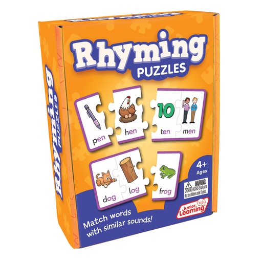 [656 JL] Junior Learning® Rhyming Puzzles — Self‑correcting phonemic awareness