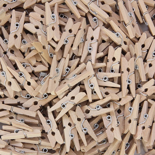 [AC367201 PAC] Mini Spring Clothespins, Natural, 1", 250 Pieces