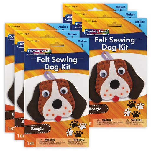 [AC5701-6 PAC] Felt Sewing Dog Kit, Beagle, 5" x 5.5" x 1", 6 Kits