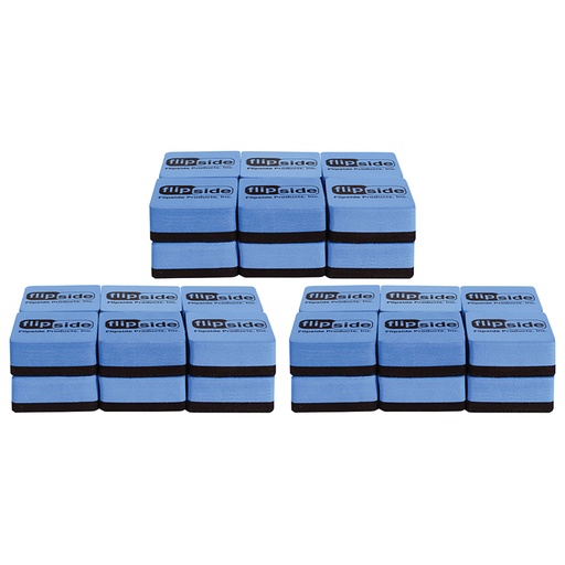 [35030-3 FS] Flipside® Magnetic Whiteboard Student Erasers (Logo), 3‑Pack (36 Total), 2" × 2"