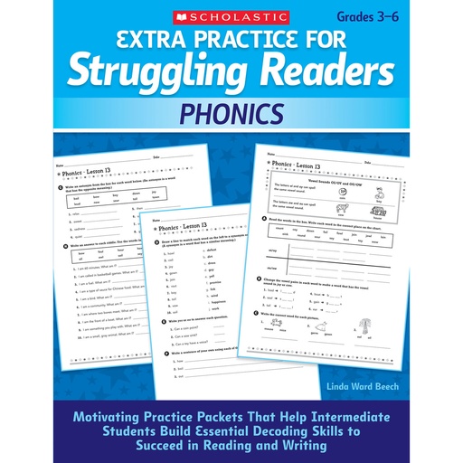 [512409 SC] Scholastic® Extra Practice for Struggling Readers: Phonics — Grades 3–6 practice pages