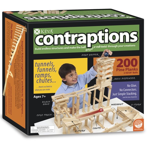 [44156 MWA] MindWare® KEVA Contraptions — 200 Plank Set (with 2 balls & idea book)