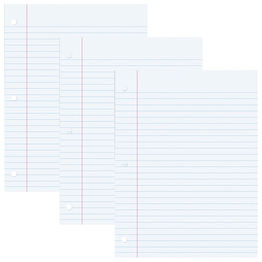 [MMK09202-3 PAC] Pacon® Filler Paper — Wide Rule, Red Margin, 8" × 10.5"; 200 sheets/pack, 3‑pack case