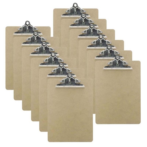 [89246-12 CLI] Letter Size Hardwood Clipboard, Pack of 12