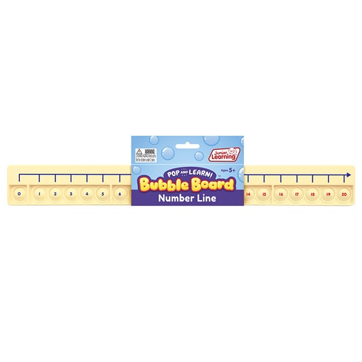[675 JL] Junior Learning® Number Line Pop and Learn™ Bubble Board — 0–20 tactile number line