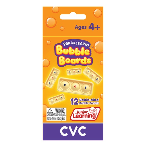 [682 JL] Junior Learning® CVC Pop and Learn™ Bubble Boards — phoneme blending set (Ages 4+)