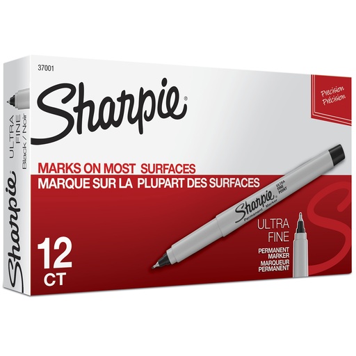 [37001BX SAN] Sharpie® Ultra Fine Permanent Markers, Black, 12/Box