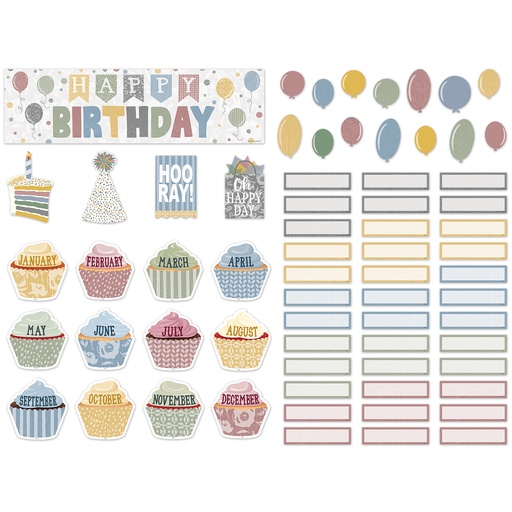 [7176 TCR] Classroom Cottage Happy Birthday Mini Bulletin Board