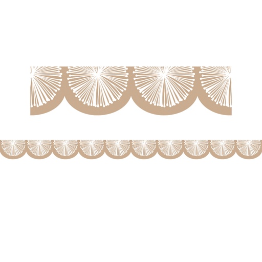 [7215 TCR] Natural Poms Scalloped DieCut Border Trim