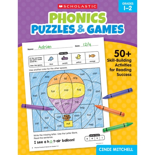 [761250 SC] Phonics Puzzles & Games, Grades 1-2