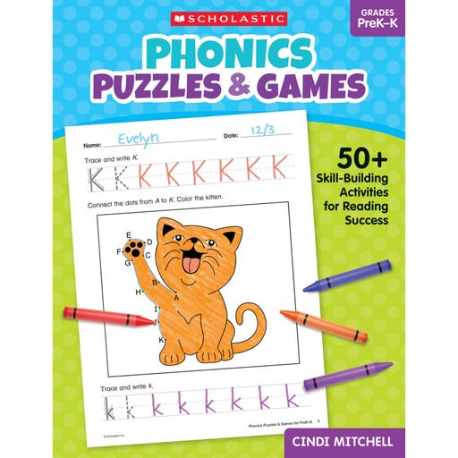 [761251 SC] Phonics Puzzles & Games, Grades Pre K-K