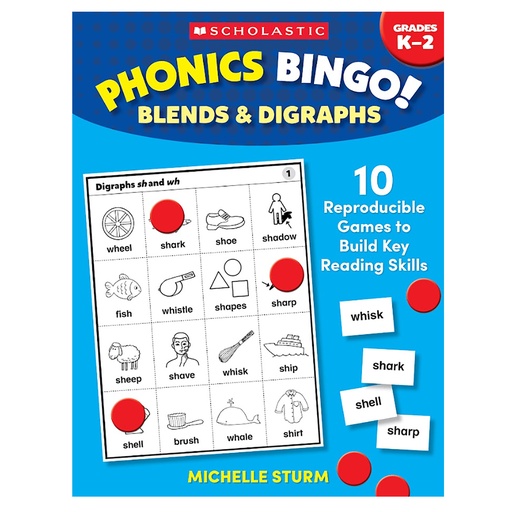 [762878 SC] Scholastic® Phonics Bingo! — Blends & Digraphs