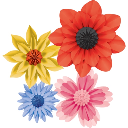 [8350 TCR] Teacher Created Resources® Wildflowers Paper Flowers — Reusable 3D Décor (4/Pk)