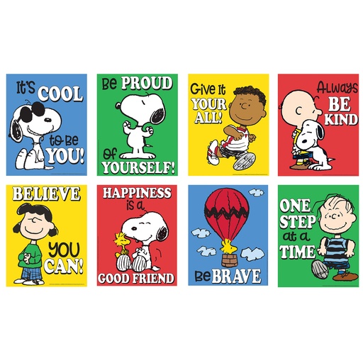 [838003 EU] Eureka® Peanuts Mini Poster Set — Ready-to-Use 11"×14" Posters (8/Pk)