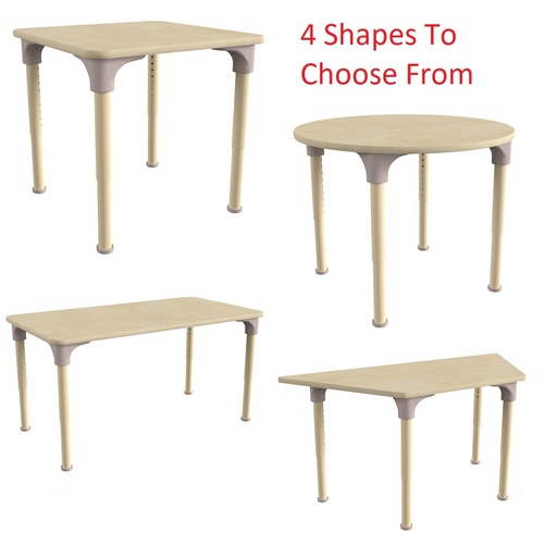 [88021 FF] Bright Beginnings Commercial Grade Wooden Adjustable Height Classroom Activity Table