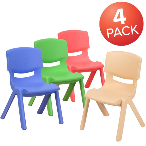 [40011 FF] Plastic Stackable School Chair 4 Pack