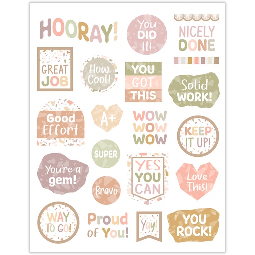 [7227 TCR] Teacher Created Resources® Terrazzo Tones Stickers — 120 stickers, 4 sheets