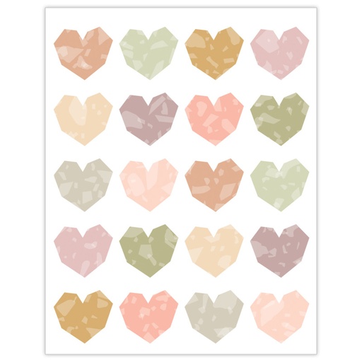 [7228 TCR] Terrazzo Tones Hearts Stickers