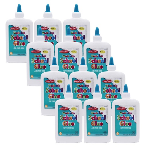 [46008-12 CLI] 8 oz Economy Washable School Glue Pack of 12