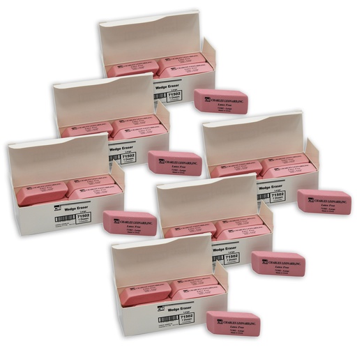 [71502-6 CLI] Large Synthetic Latex Free Wedge Pink Erasers 72ct