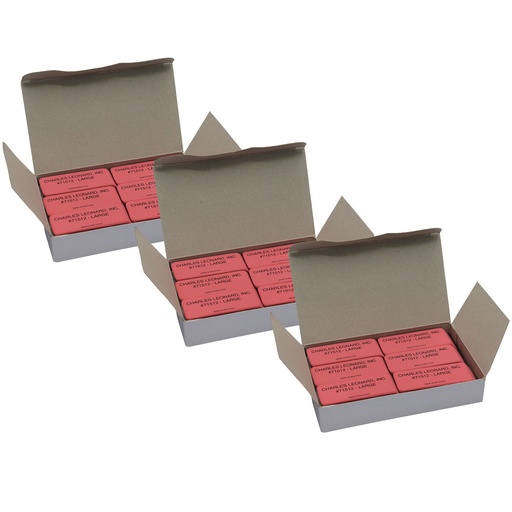 [71512-3 CLI] Large Natural Rubber Pink Wedge Erasers 36ct