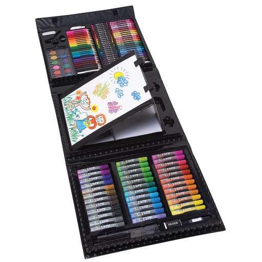 [31150MB AOO] Budding Artist Pop-Up Easel 150 Piece Doodle & Color Art Set