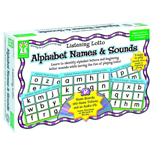 [KE846033 CD] Listening Lotto: Alphabet Names & Sounds Board Game
