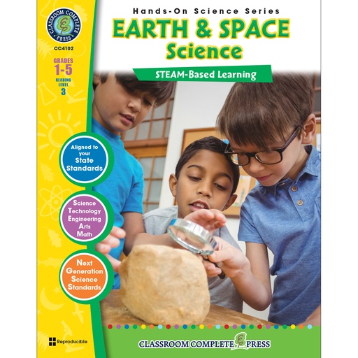 [4102 CCP] Hands-On STEAM - Earth & Space Science Resource Book, Grade 1-5