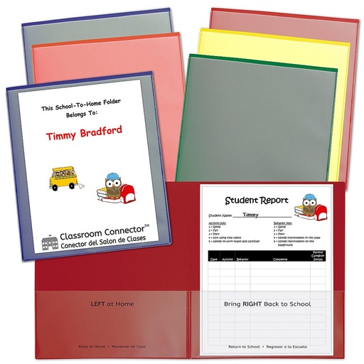 [32010 CL] Assorted Classroom Connector School-To-Home Folders 6ct
