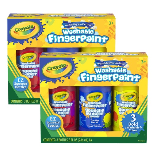 [551310-2 BIN] 3 Bold Colors Washable Fingerpaints 2ct