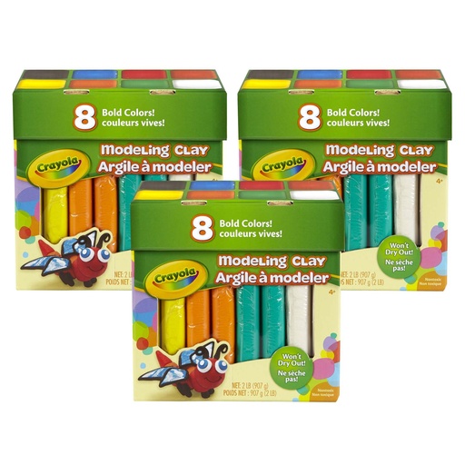[570315-3 BIN] Crayola Modeling Clay Jumbo Assortment — 3 Boxes (6 lb total)