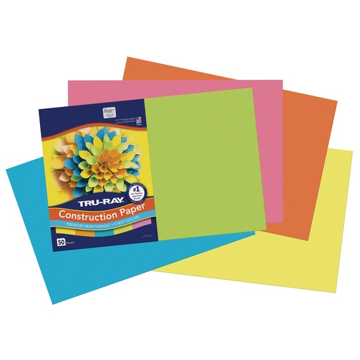 [6597 PAC] Tru-Ray® 12" x 18" Hot Colors Construction Paper 50 Sheets