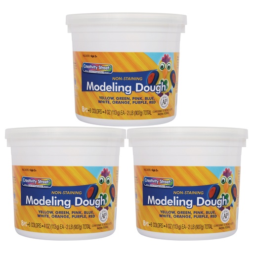 [AC4095-3 PAC] 8 Assorted Colors Modeling Dough 6lbs