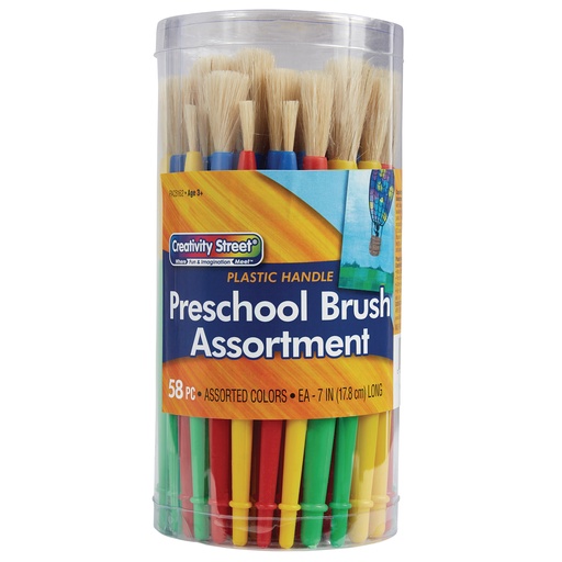 [AC5162 PAC] Plastic Handle Preschool Brush Classroom Pack 58 Brushes