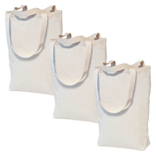 [AC5263-3PAC] Large Canvas Tote Bags Pack of 3