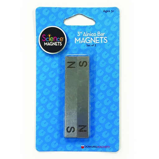 [731011 DOW] 3" Alnico N/S Stamped Bar Magnets Pack of 2