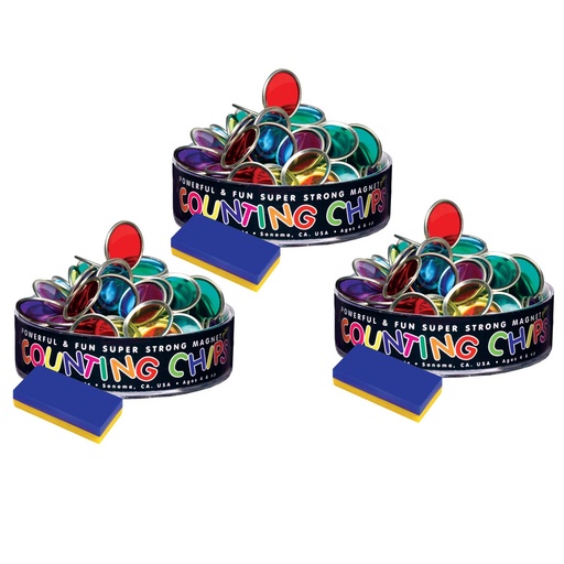 [736608-3 DOW] 75 Counting Chips With Block Magnet 3 Packs