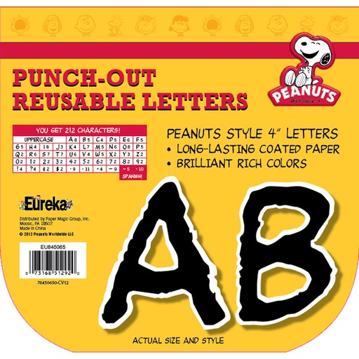 [845065 EU] Peanuts® Black Deco 4" Letters