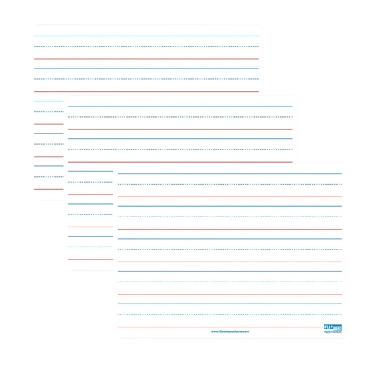 [10076-3 FS] Two-Sided 9" x 12" Ruled/Blank Magnetic Dry Erase Boards Pack of 3