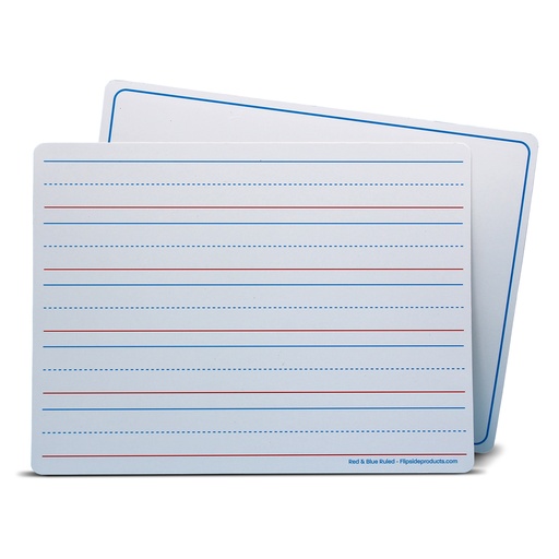[20034 FS] Two-Sided Red & Blue Ruled/Plain 9" x 12" Dry Erase Learning Mats Pack of 12