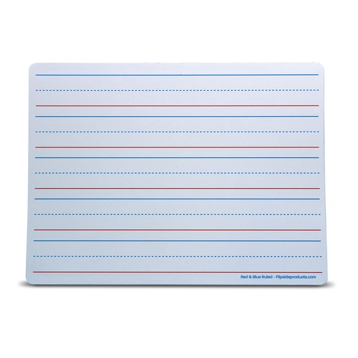 [20076 FS] Two-Sided Red & Blue Ruled/Plain 9" x 12" Magnetic Dry Erase Learning Mats Pack of 12