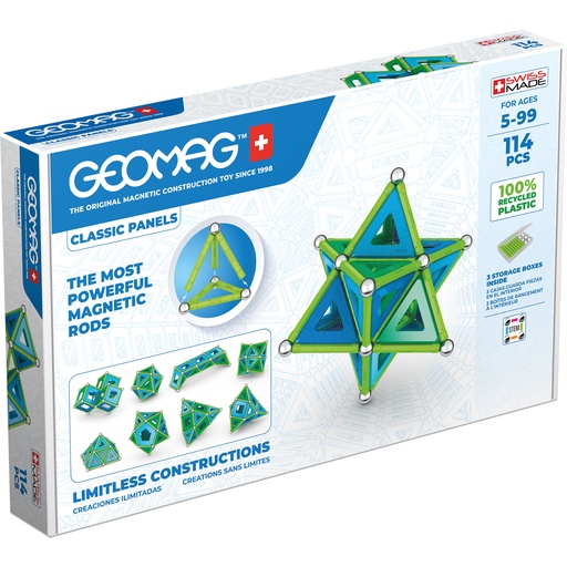 [473 GMW] Geomag™ Green Line Panels 114 Pieces