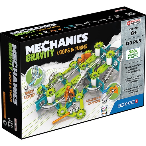 [763 GMW] Mechanics Gravity Loops & Turns Recycled 130 Pieces