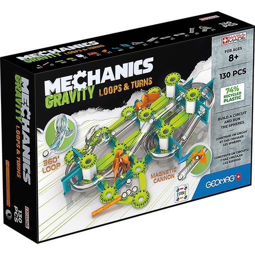 [763 GMW] Mechanics Gravity Loops & Turns Recycled 130 Pieces